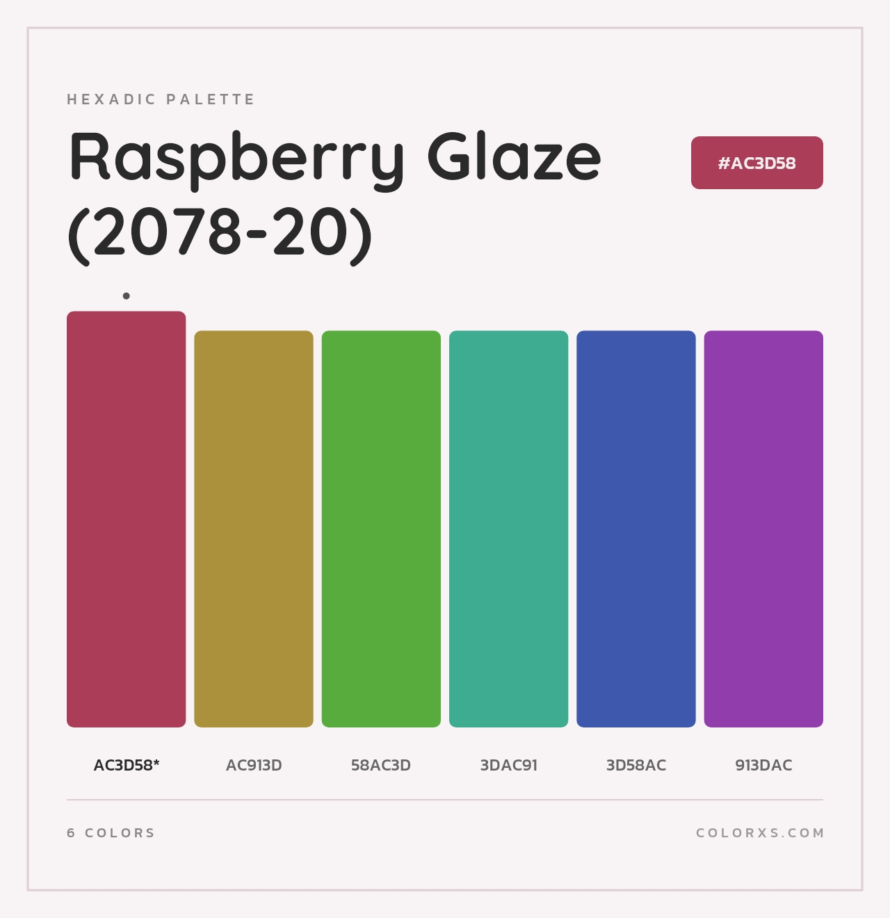 Raspberry Glaze (2078-20) - Hexadic Color Palette
