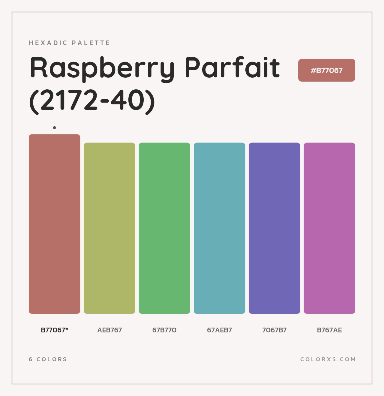 Raspberry Parfait (2172-40) - Hexadic Color Palette