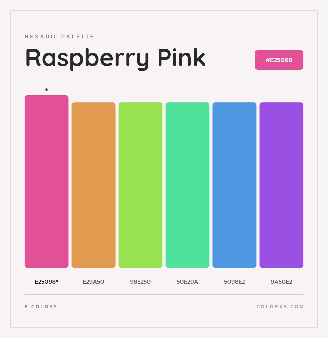 Raspberry Pink - Hexadic Color Palette