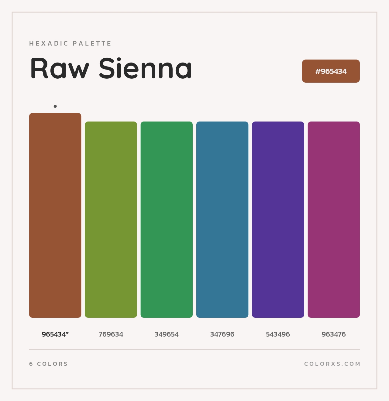 Raw Sienna - Hexadic Color Palette
