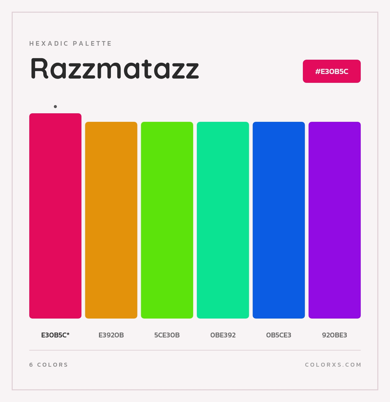 Razzmatazz - Hexadic Color Palette