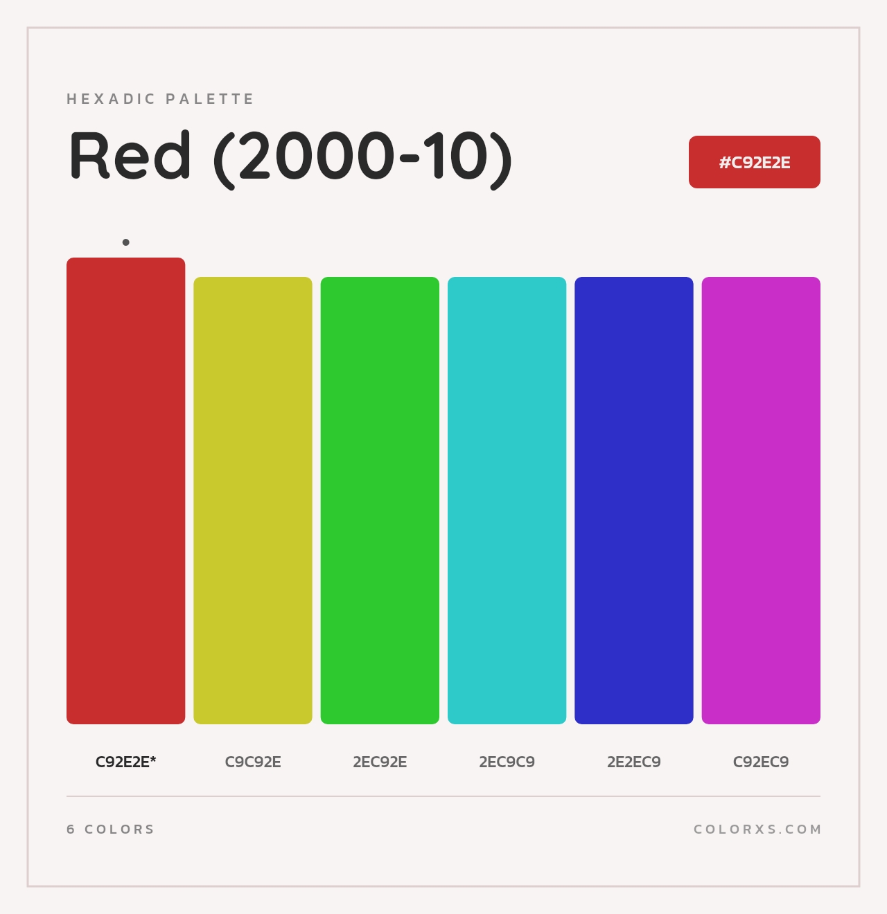 Red (2000-10) - Hexadic Color Palette
