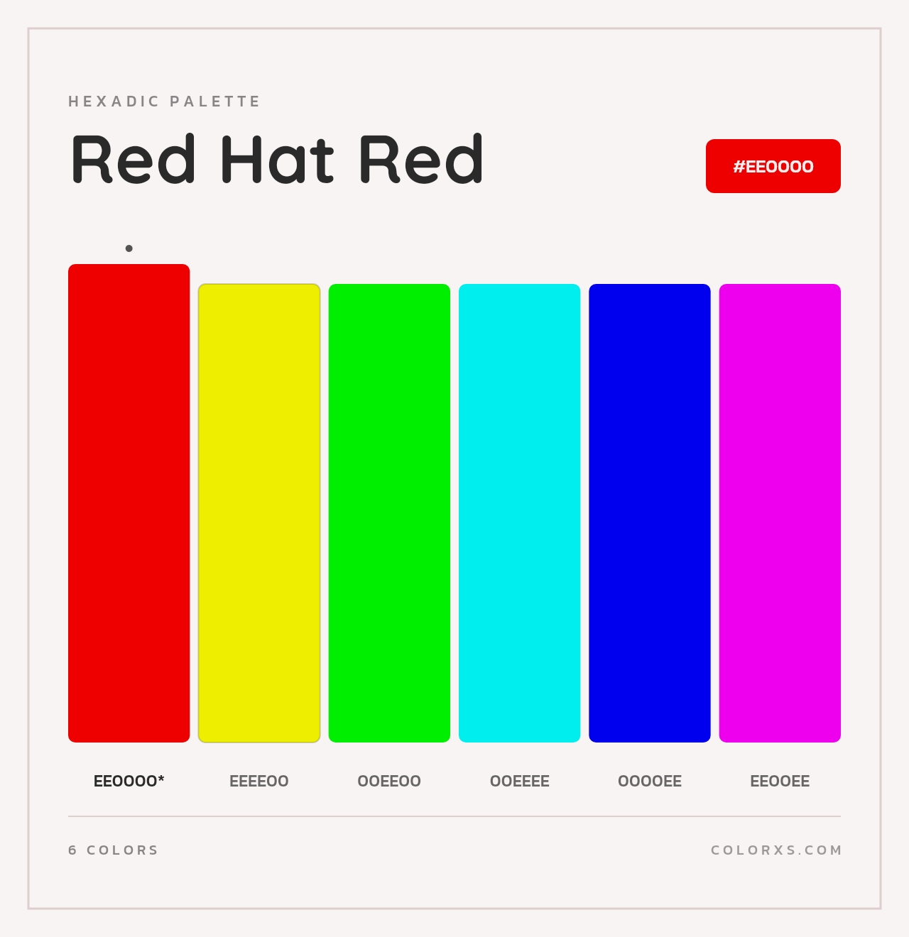 Red Hat Red - Hexadic Color Palette