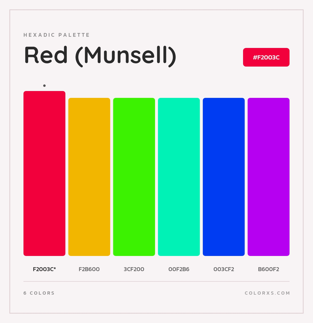 Red (Munsell) - Hexadic Color Palette
