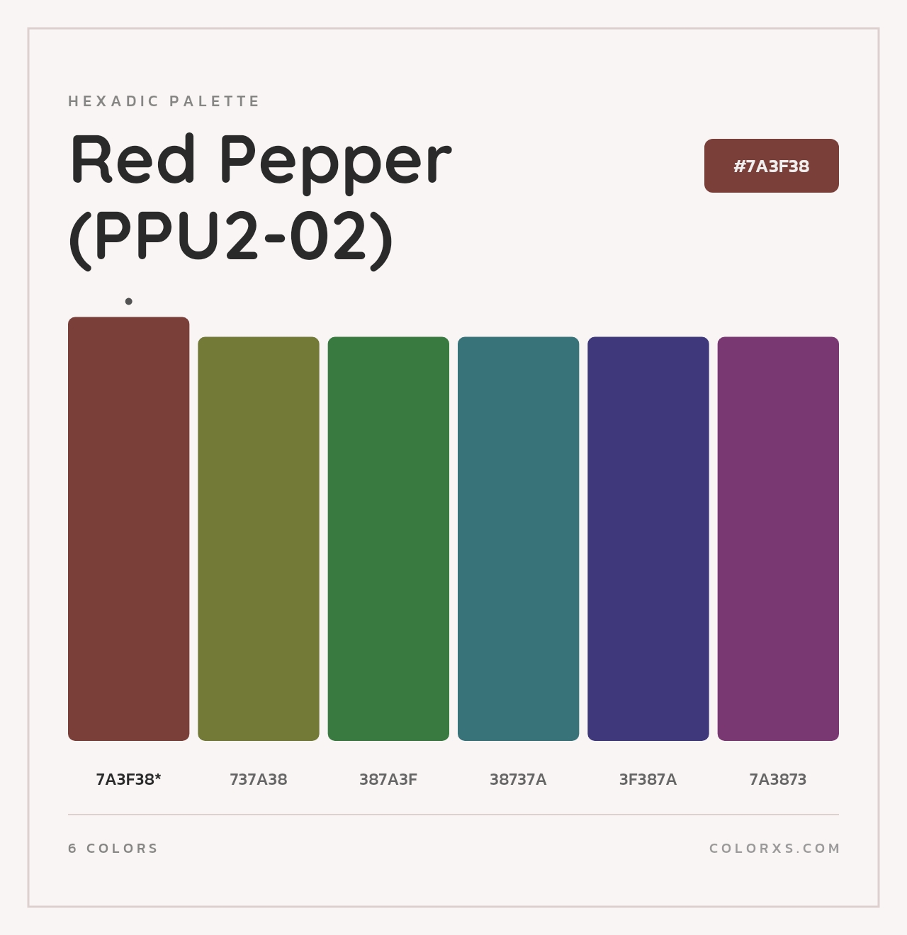 Red Pepper (PPU2-02) - Hexadic Color Palette
