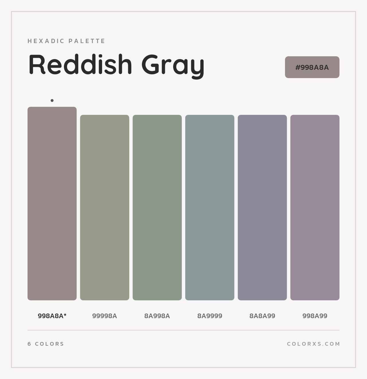 Reddish Gray - Hexadic Color Palette