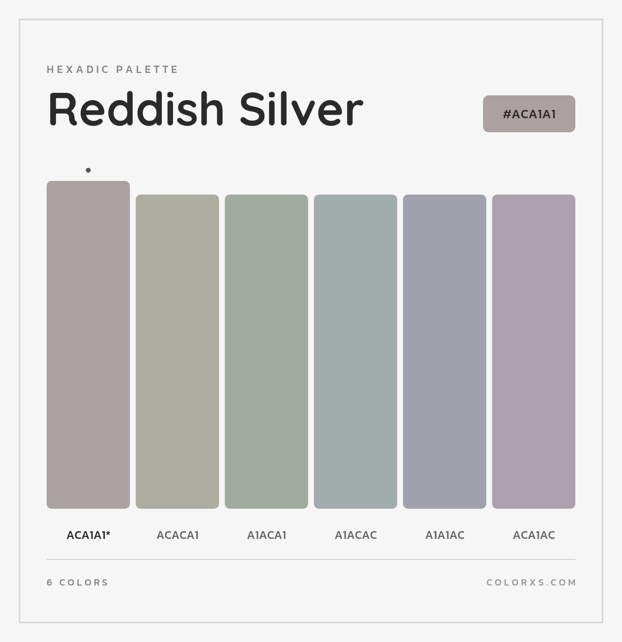 Reddish Silver - Hexadic Color Palette