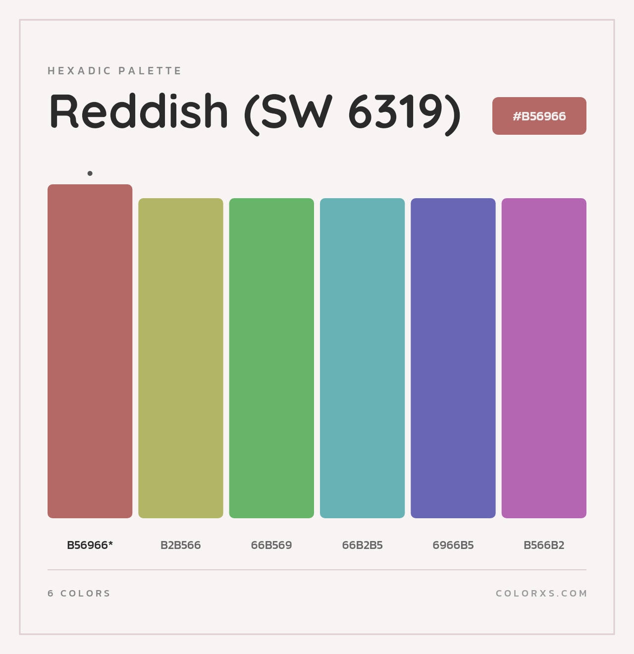 Reddish (SW 6319) - Hexadic Color Palette