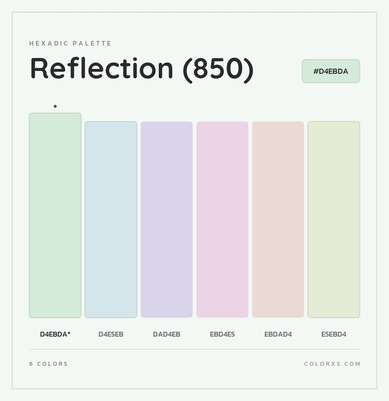Reflection (850) - Hexadic Color Palette