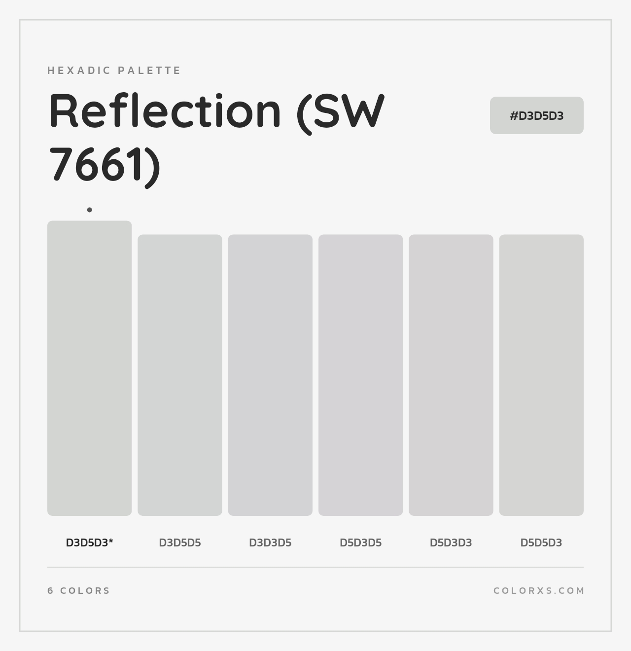 Reflection (SW 7661) - Hexadic Color Palette