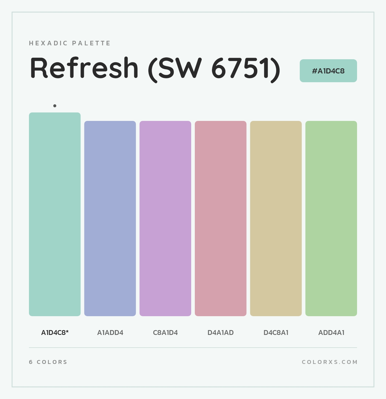 Refresh (SW 6751) - Hexadic Color Palette