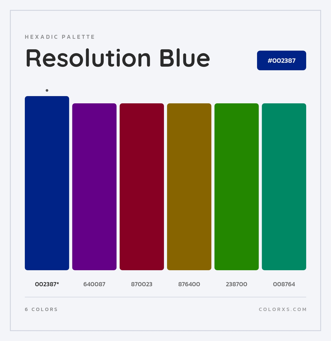 Resolution Blue - Hexadic Color Palette