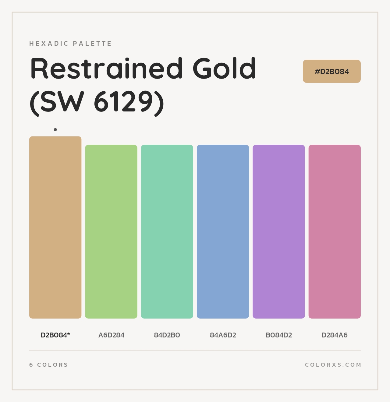 Restrained Gold (SW 6129) - Hexadic Color Palette