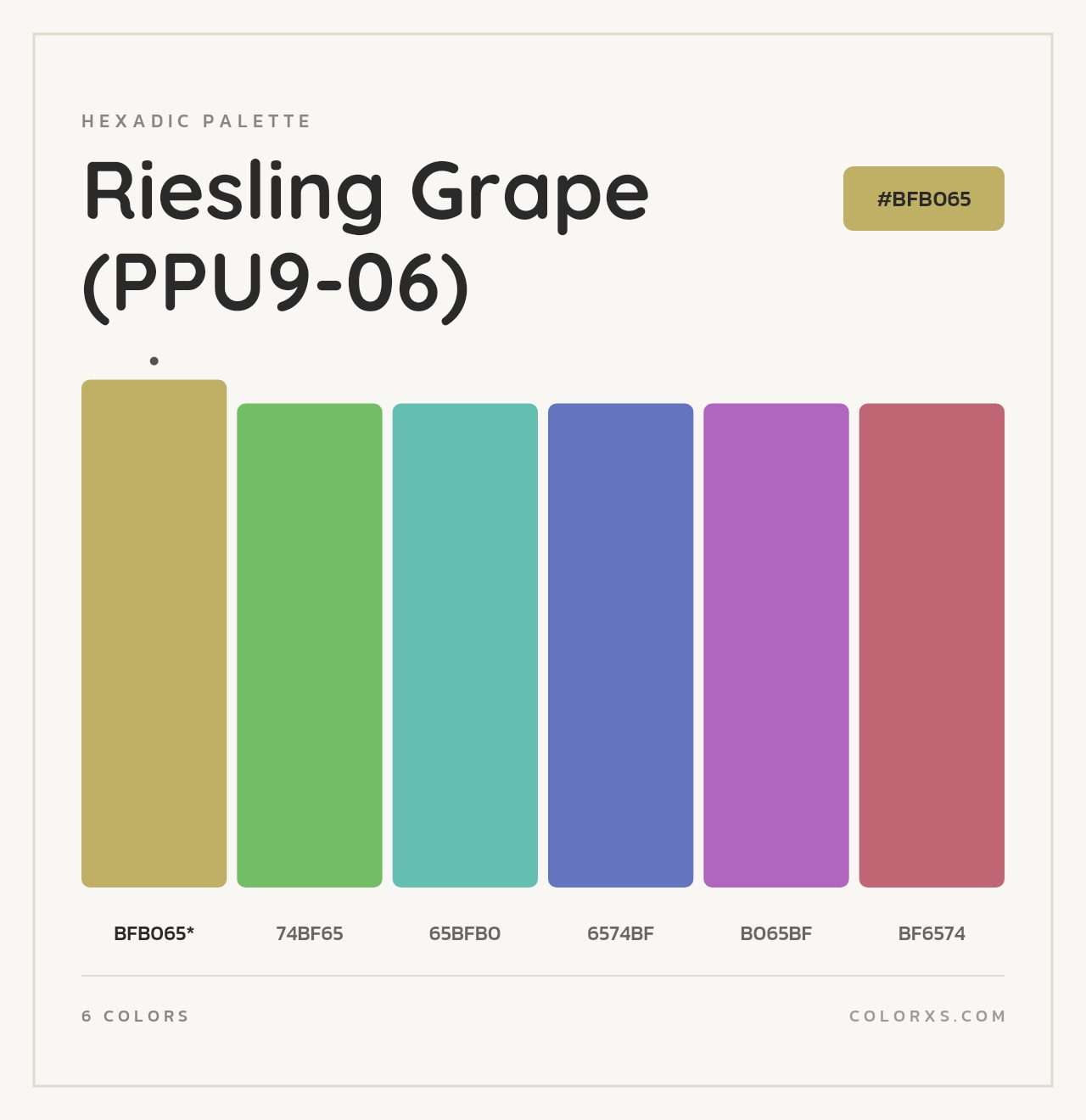 Riesling Grape (PPU9-06) - Hexadic Color Palette