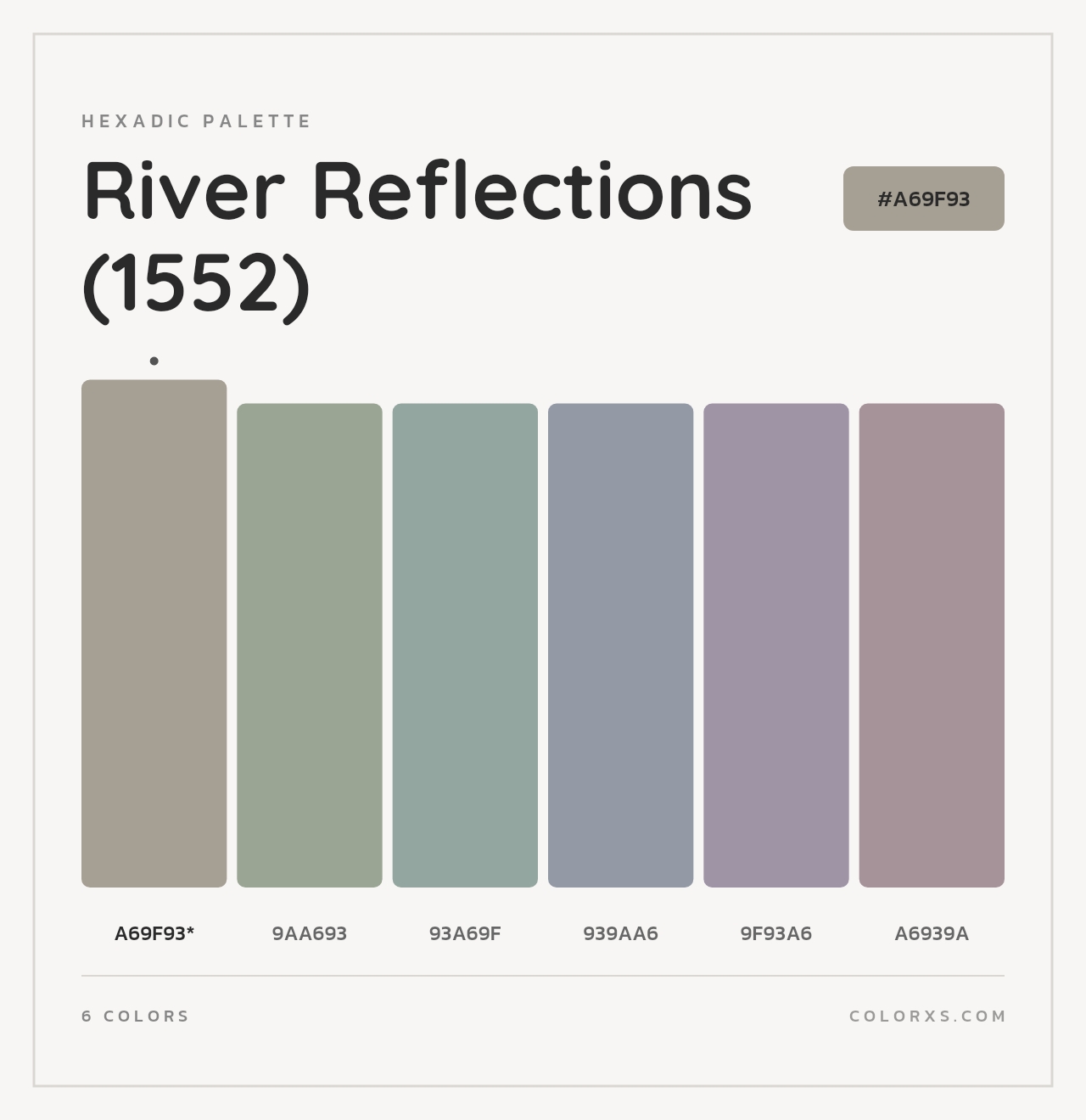 River Reflections (1552) - Hexadic Color Palette
