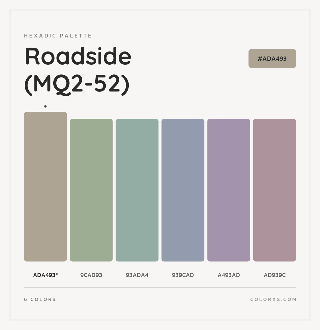 Roadside (MQ2-52) - Hexadic Color Palette