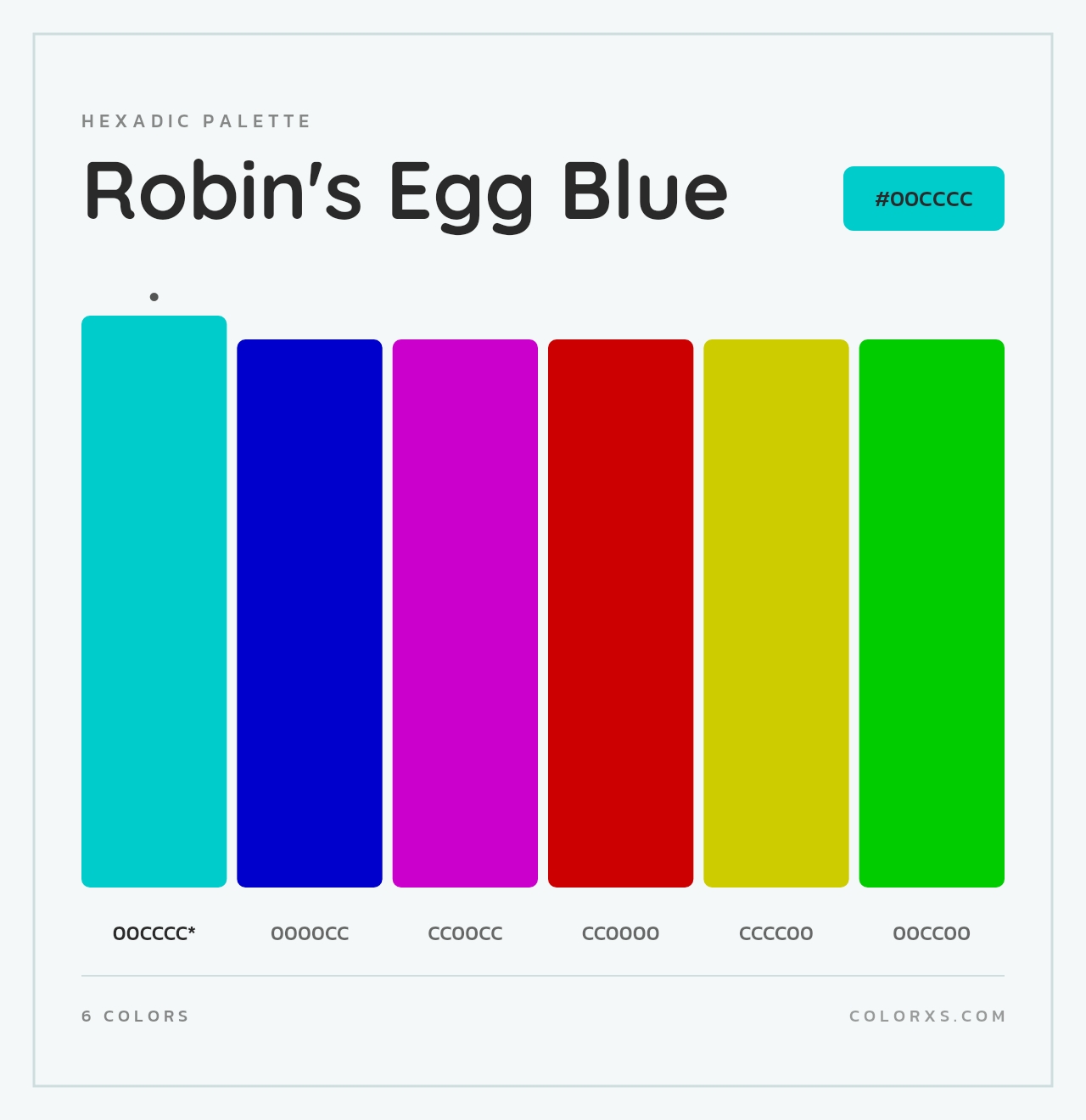 Robin's Egg Blue - Hexadic Color Palette