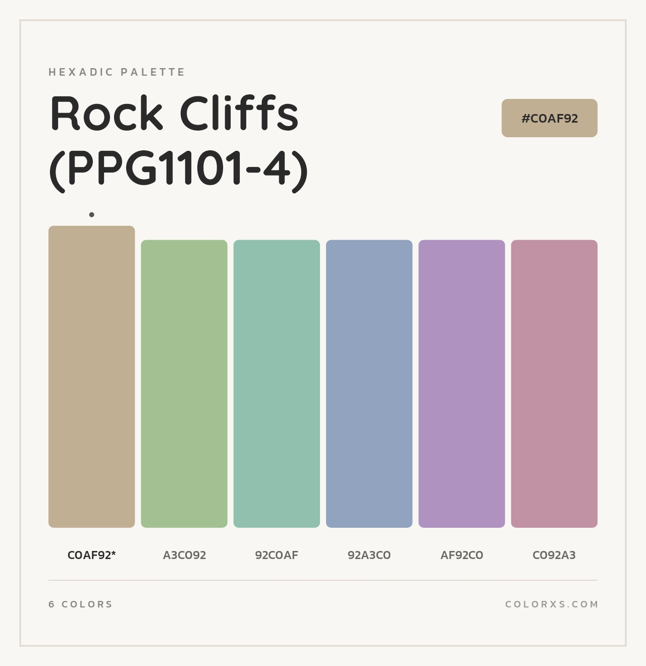 Rock Cliffs (PPG1101-4) - Hexadic Color Palette