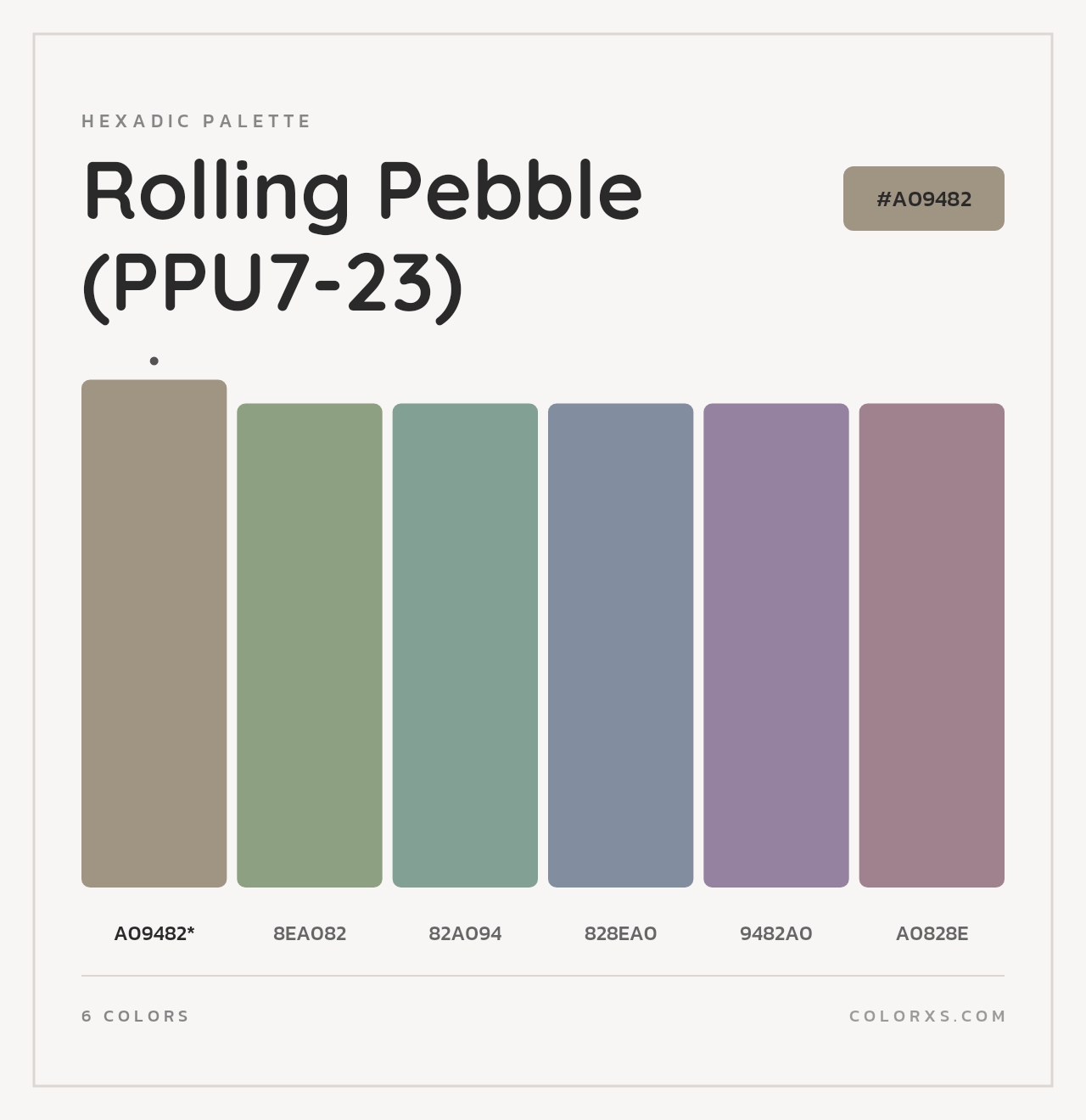 Rolling Pebble (PPU7-23) - Hexadic Color Palette