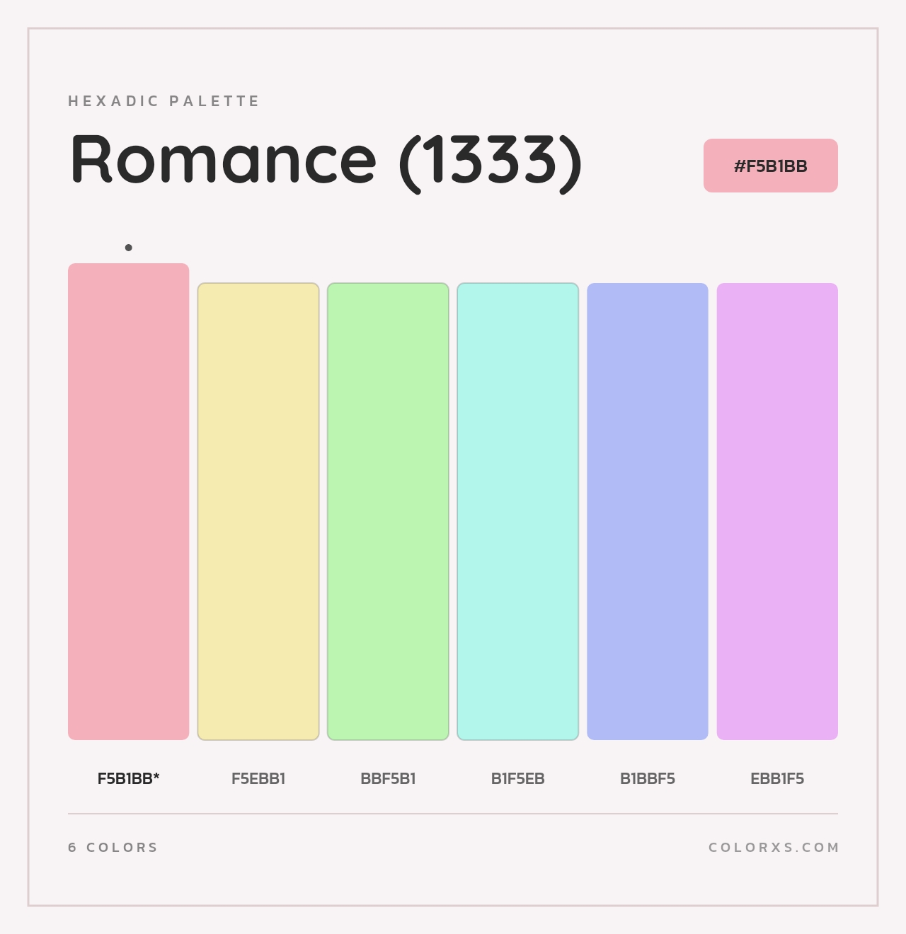 Romance (1333) - Hexadic Color Palette
