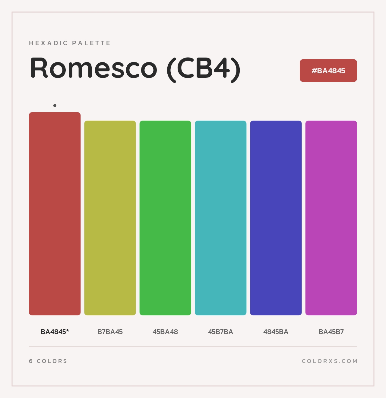Romesco (CB4) - Hexadic Color Palette