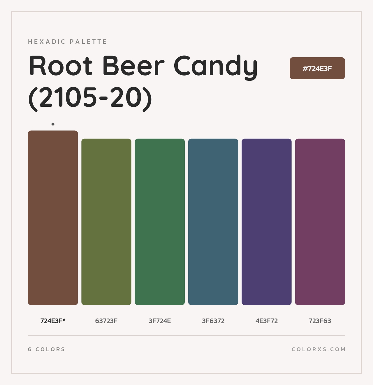 Root Beer Candy (2105-20) - Hexadic Color Palette