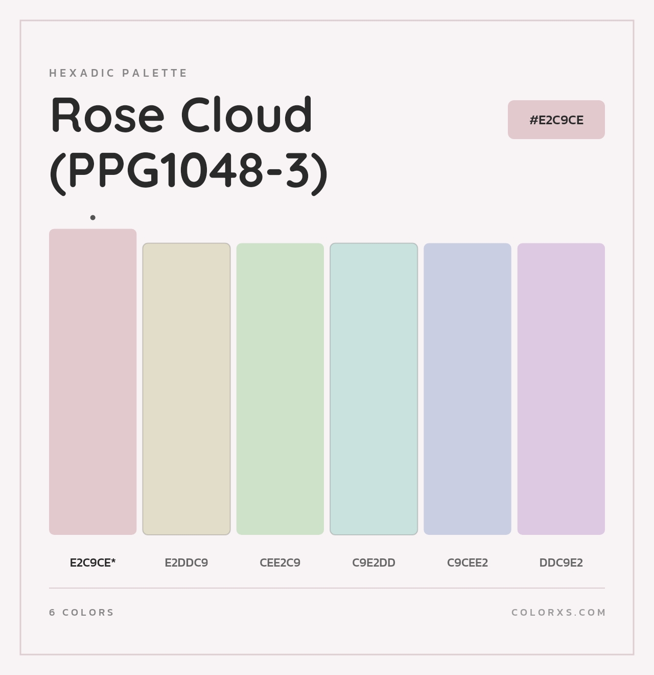 Rose Cloud (PPG1048-3) - Hexadic Color Palette