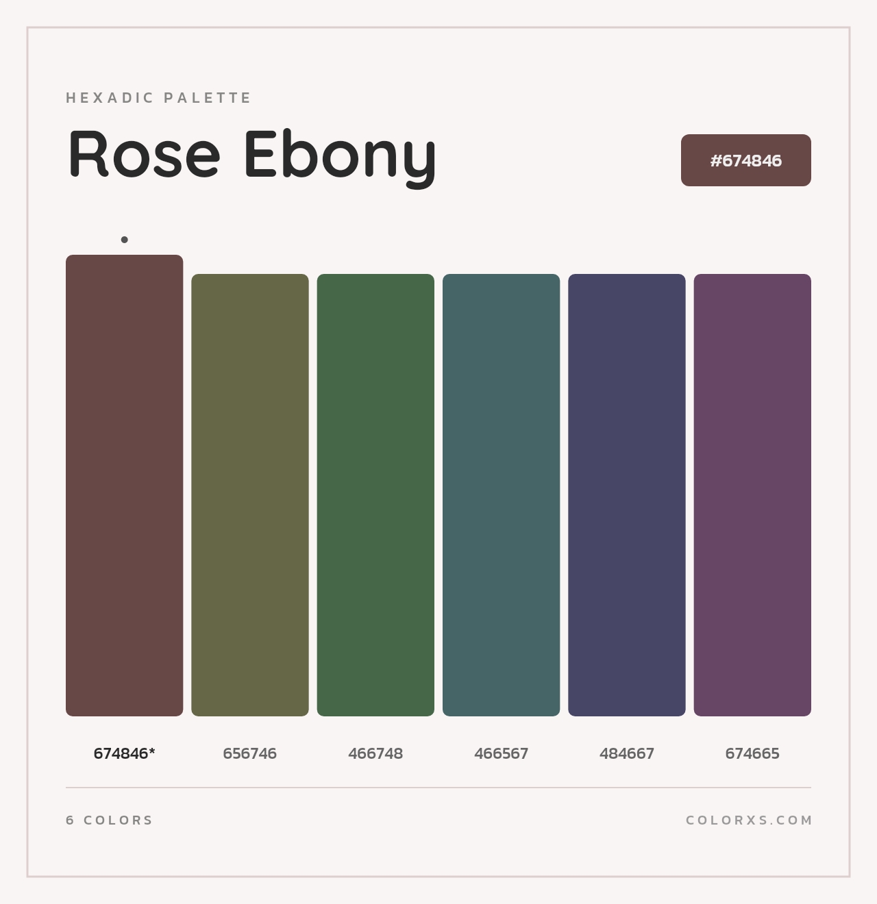 Rose Ebony - Hexadic Color Palette
