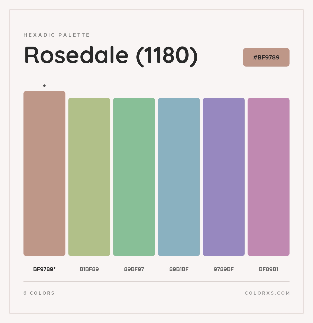 Rosedale (1180) - Hexadic Color Palette