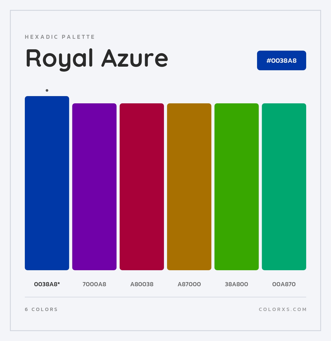Royal Azure - Hexadic Color Palette