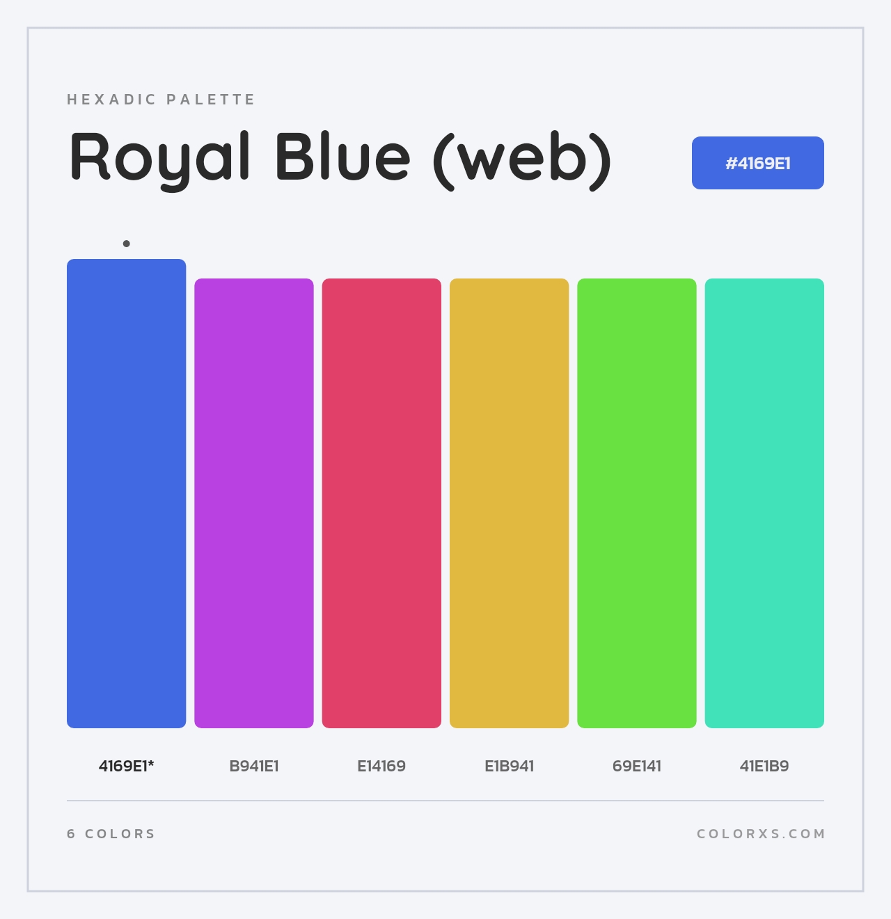 Royal Blue (web) - Hexadic Color Palette