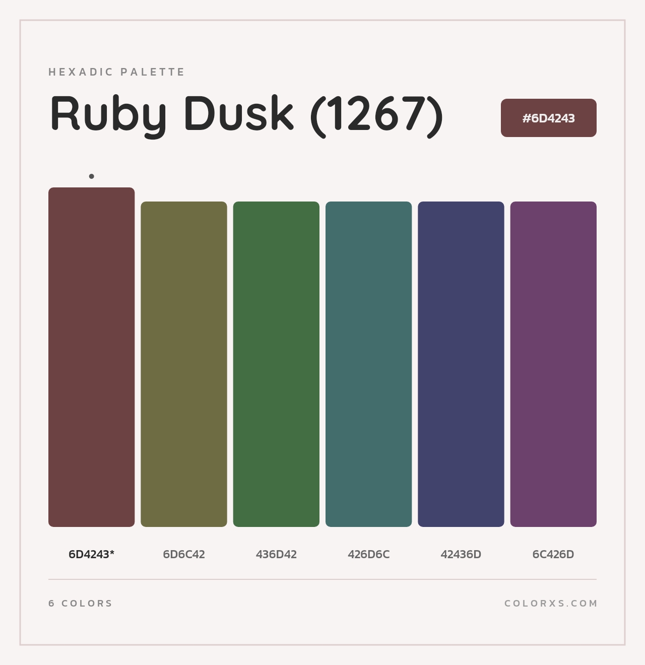 Ruby Dusk (1267) - Hexadic Color Palette