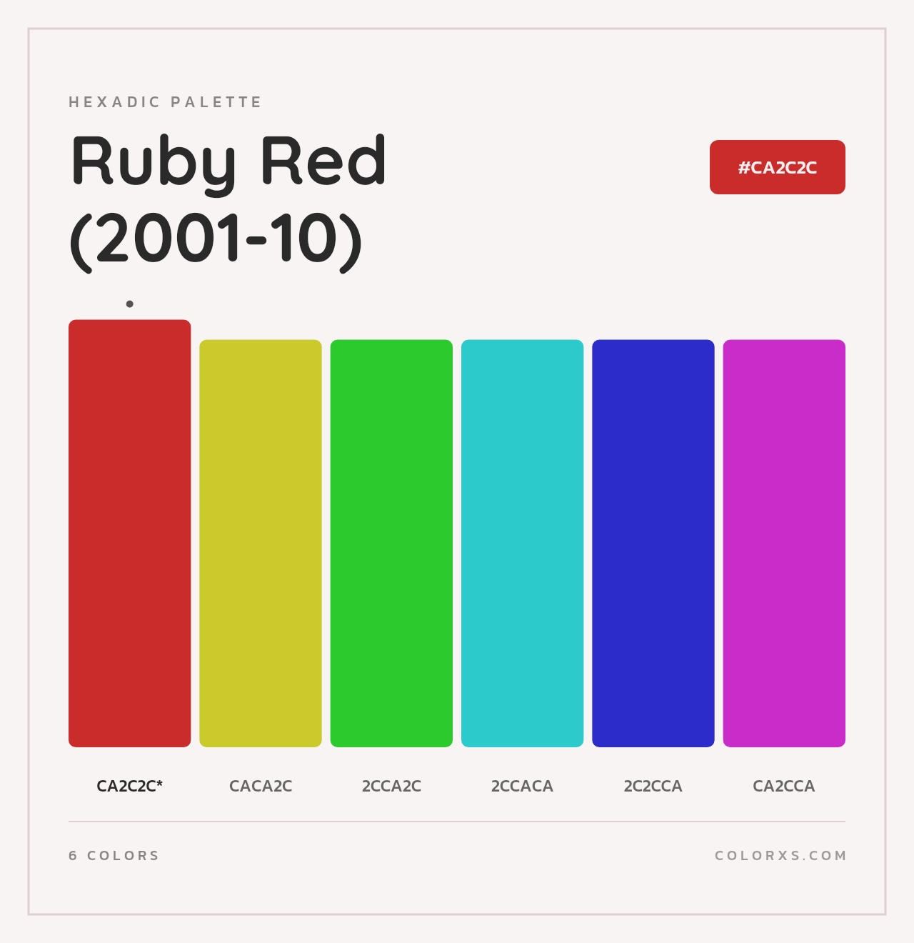 Ruby Red (2001-10) - Hexadic Color Palette