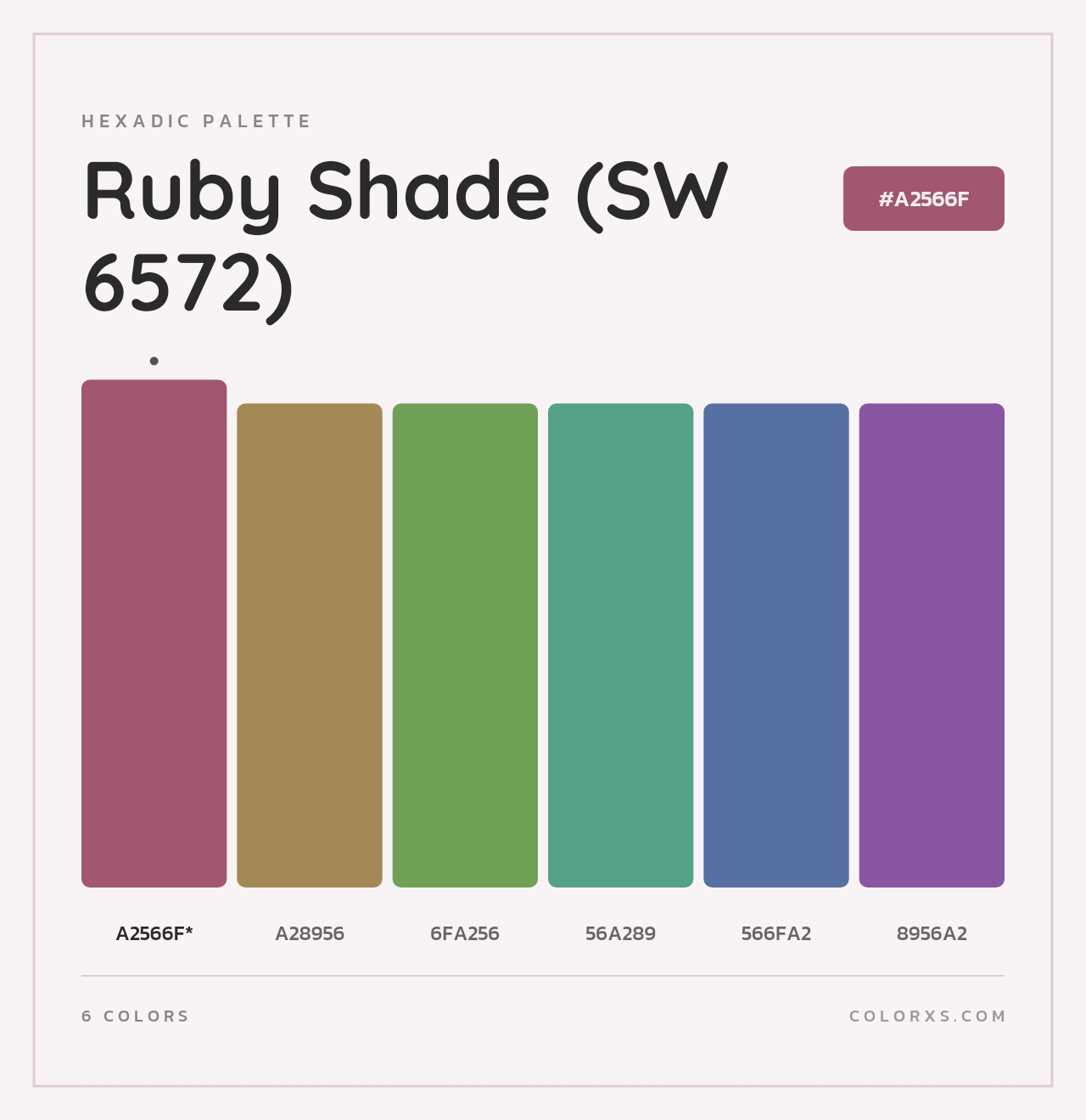 Ruby Shade (SW 6572) - Hexadic Color Palette
