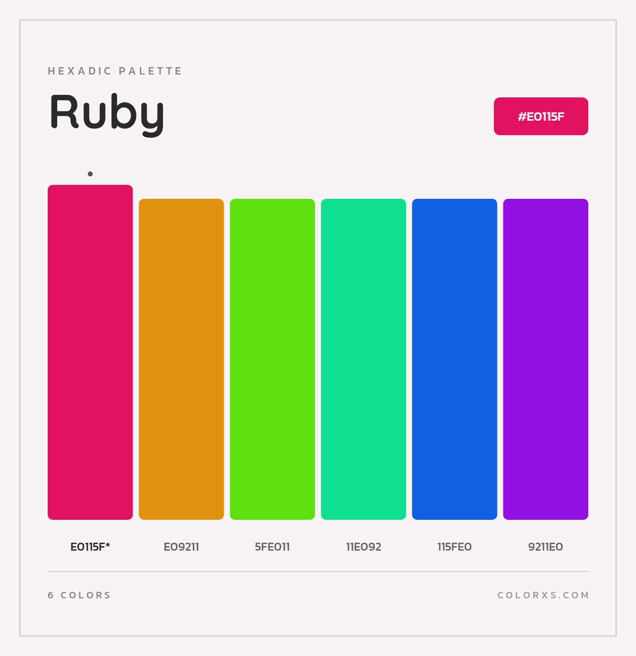 Ruby - Hexadic Color Palette