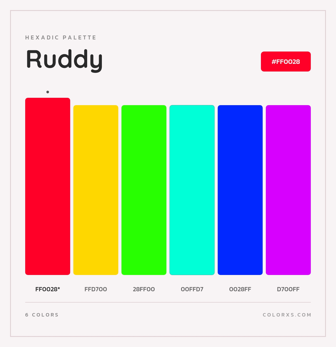 Ruddy - Hexadic Color Palette