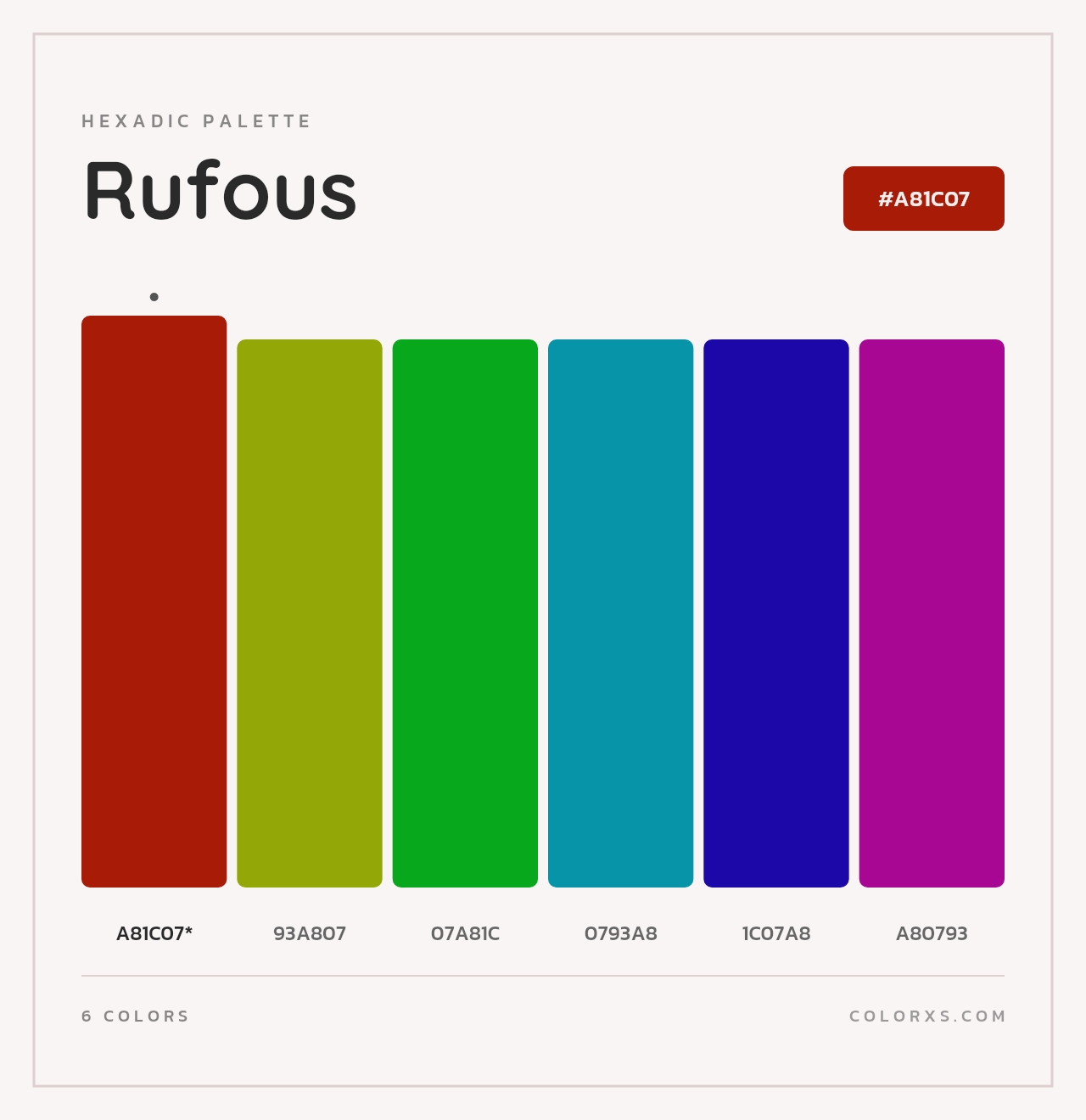Rufous - Hexadic Color Palette