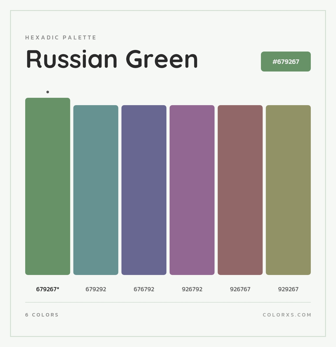 Russian Green - Hexadic Color Palette