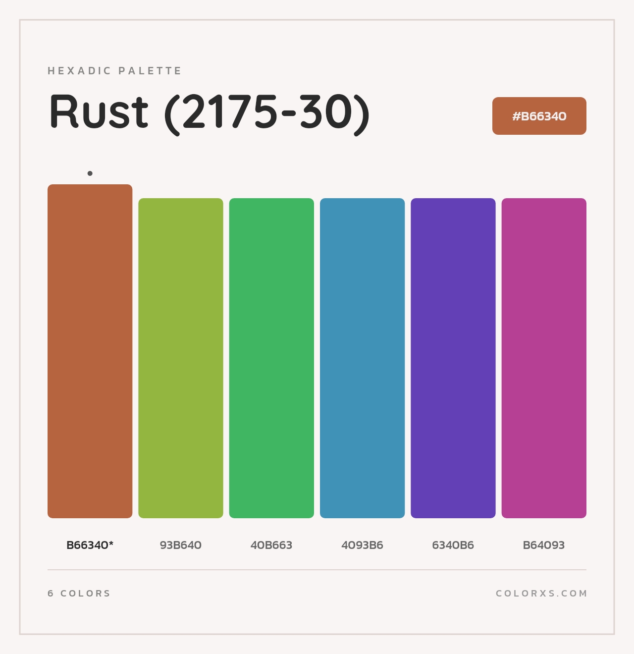 Rust (2175-30) - Hexadic Color Palette