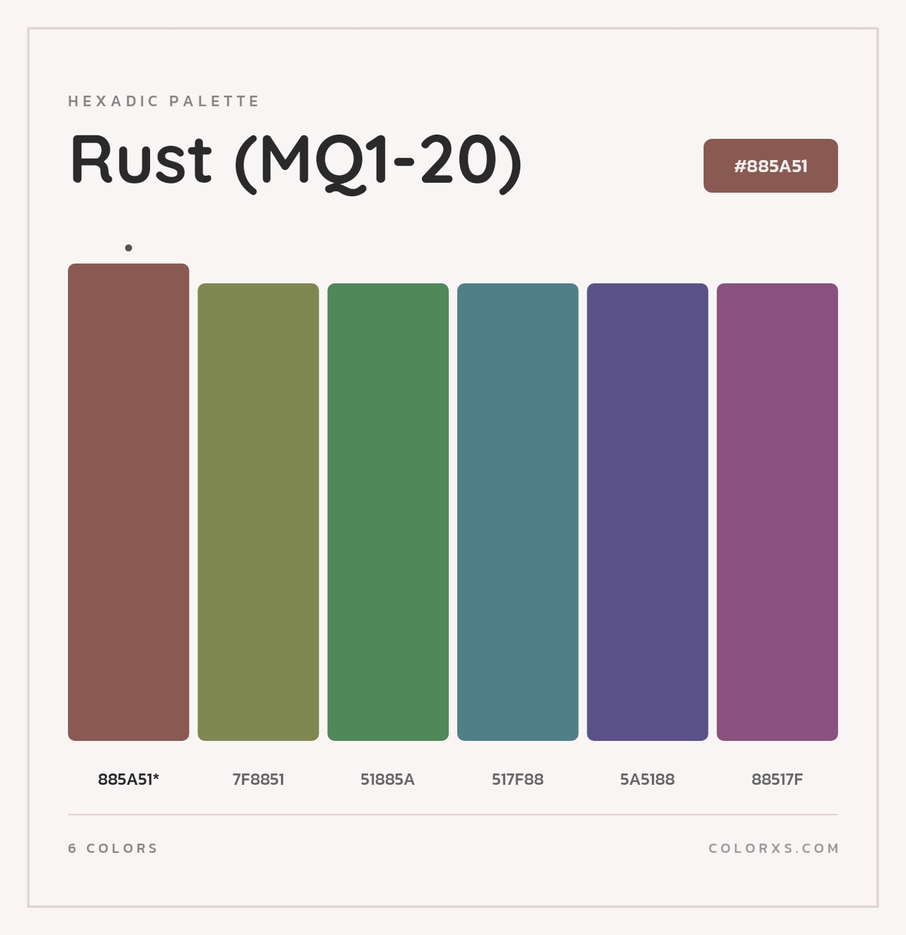 Rust (MQ1-20) - Hexadic Color Palette