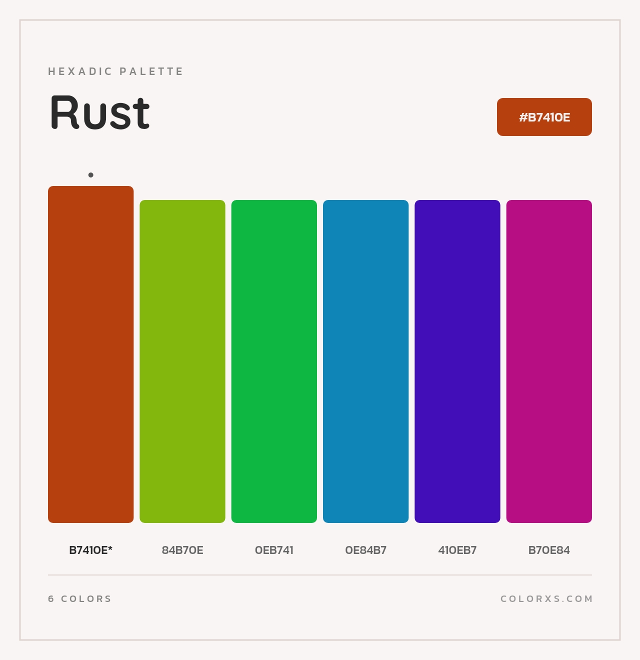 Rust - Hexadic Color Palette