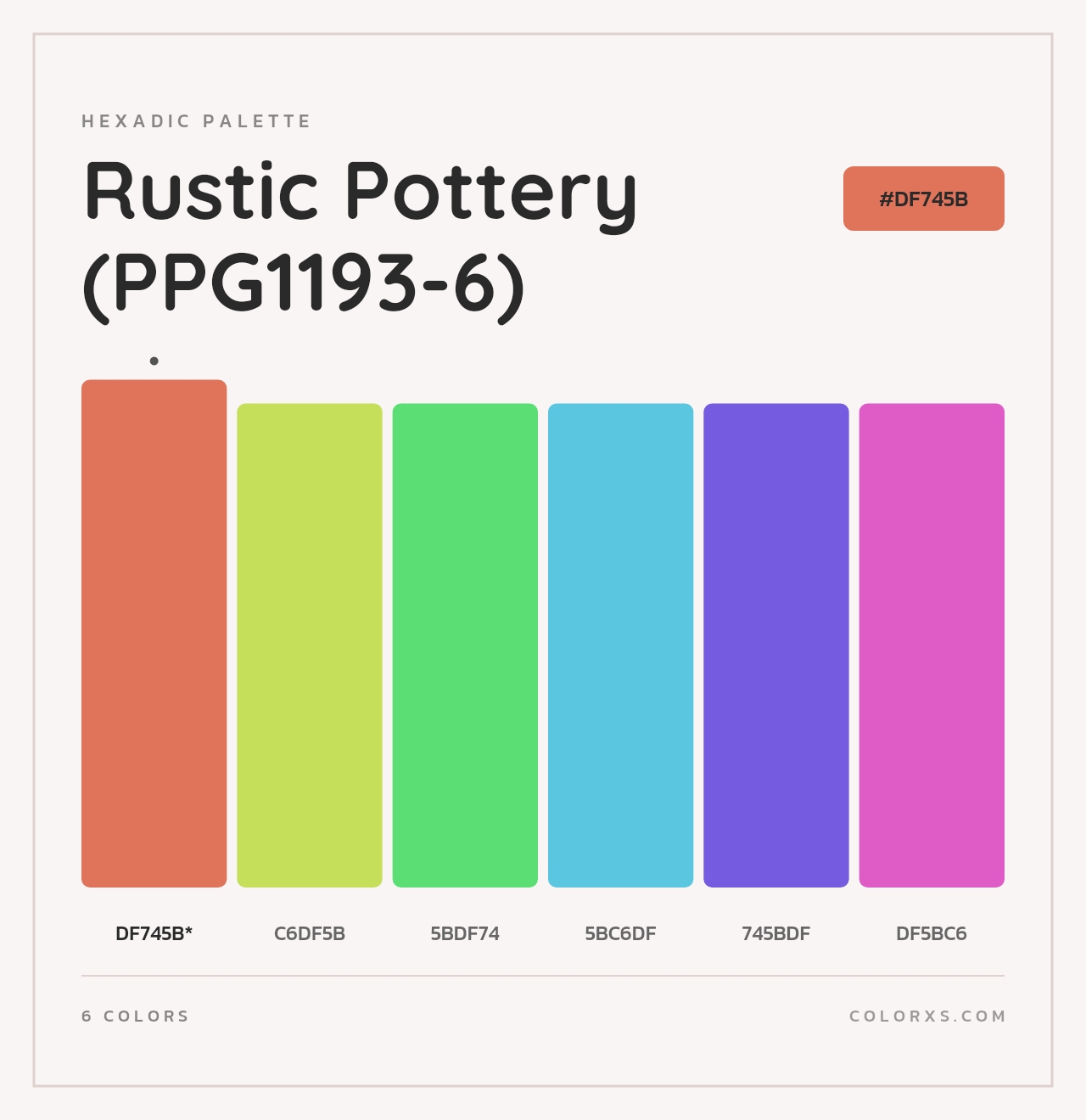 Rustic Pottery (PPG1193-6) - Hexadic Color Palette