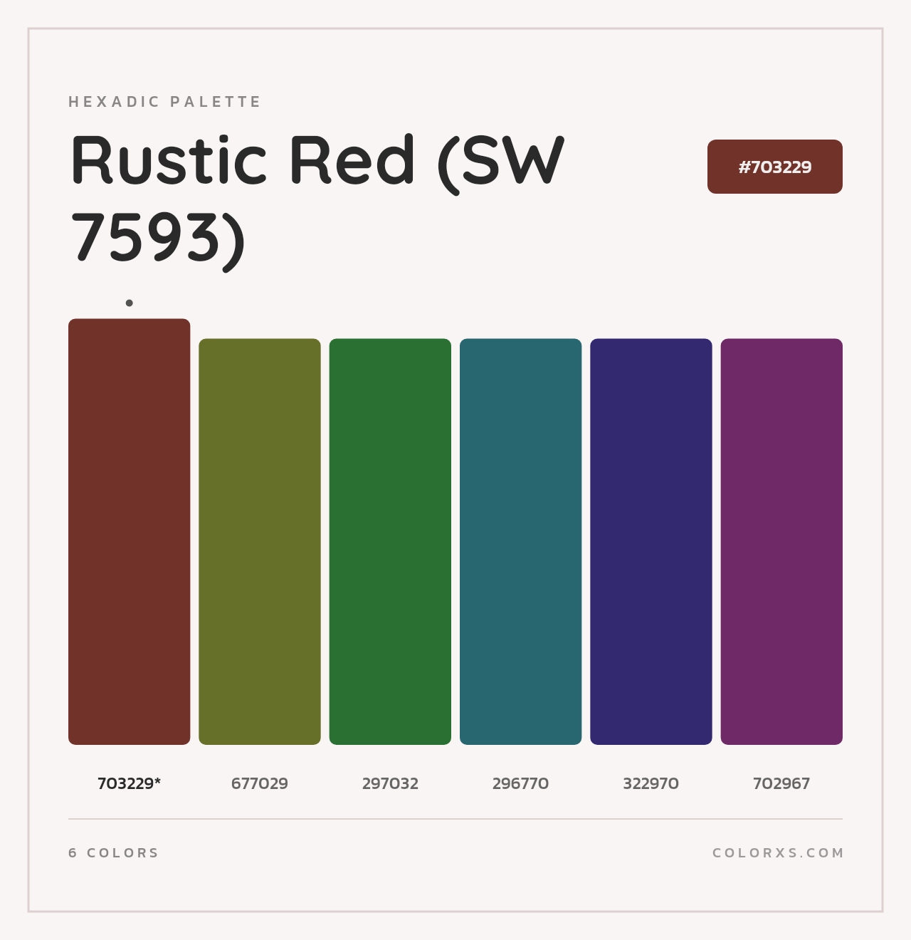 Rustic Red (SW 7593) - Hexadic Color Palette