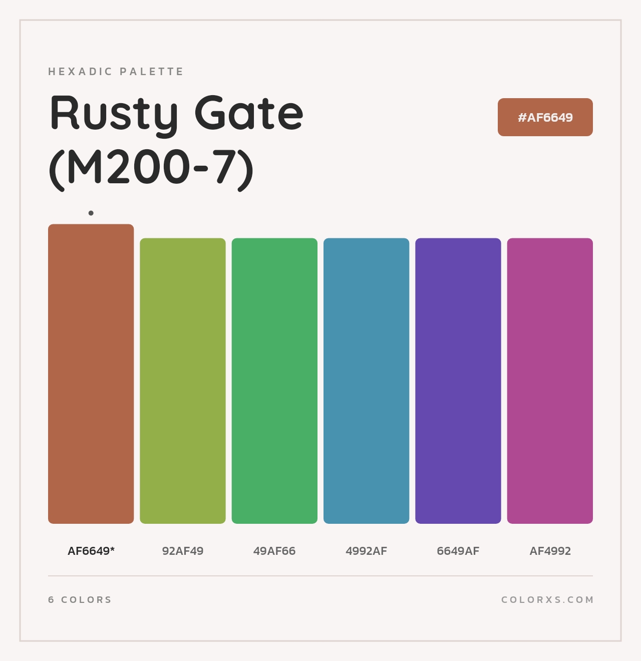 Rusty Gate (M200-7) - Hexadic Color Palette