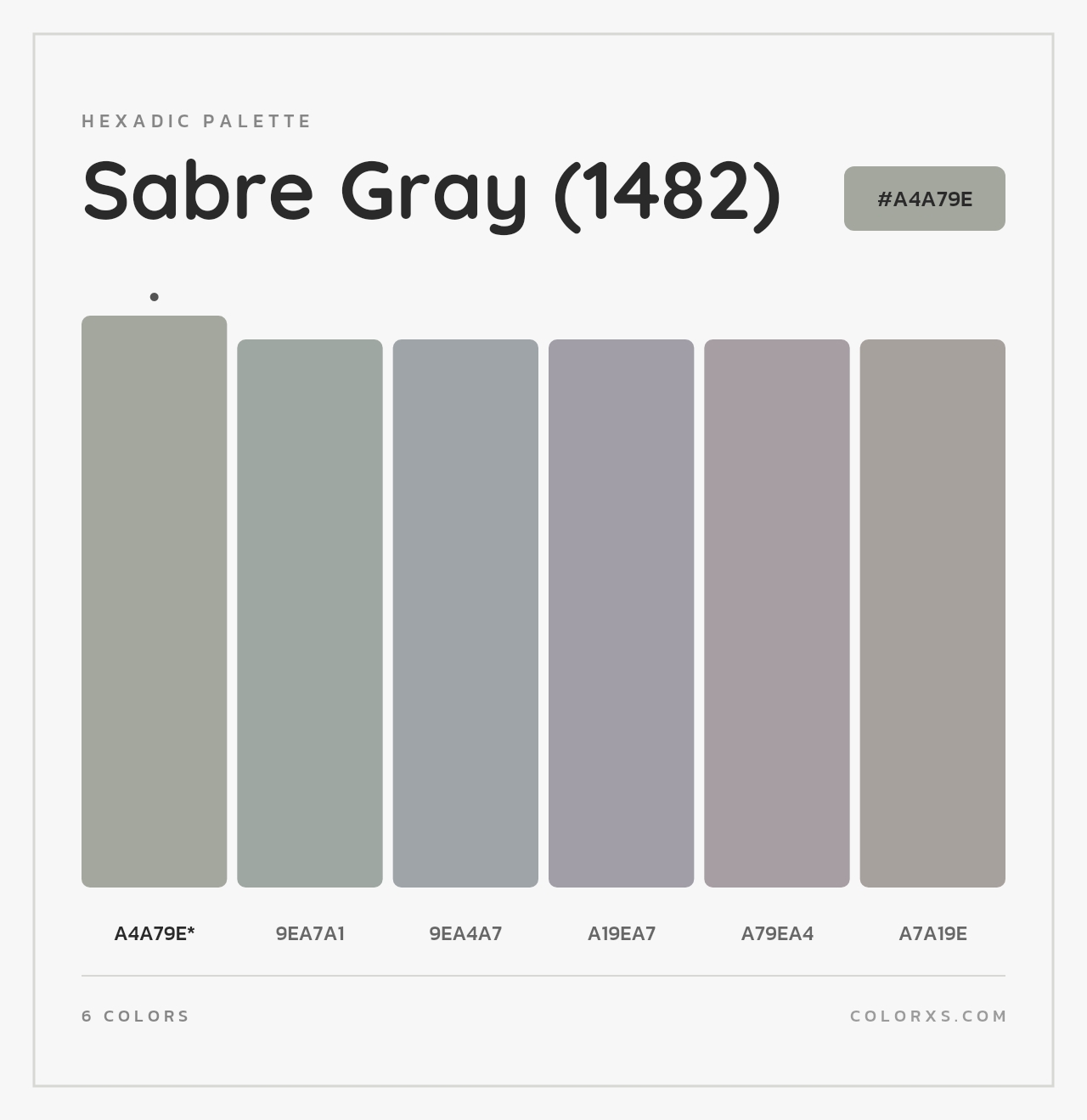 Sabre Gray (1482) - Hexadic Color Palette