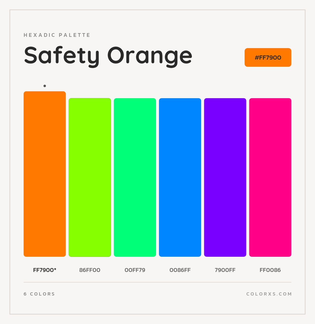 Safety Orange - Hexadic Color Palette