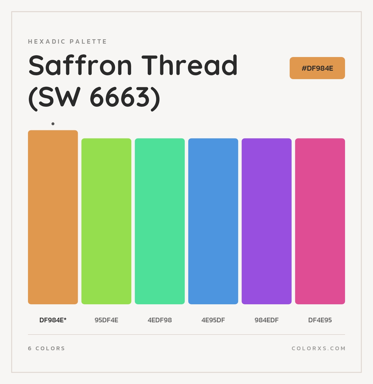 Saffron Thread (SW 6663) - Hexadic Color Palette