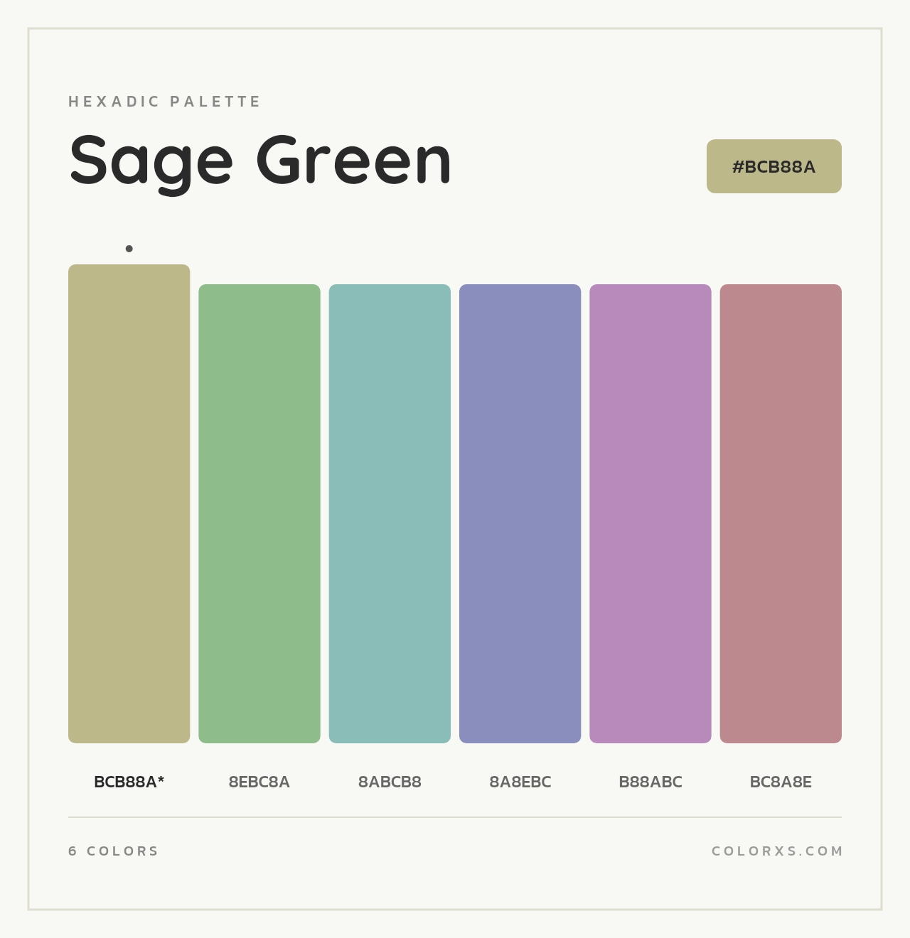 Sage Green - Hexadic Color Palette