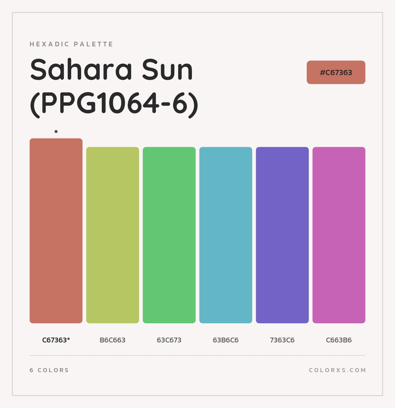 Sahara Sun (PPG1064-6) - Hexadic Color Palette