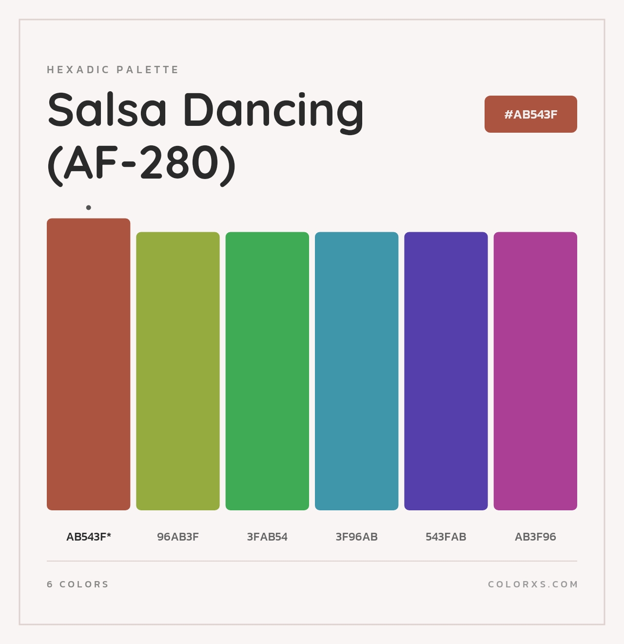 Salsa Dancing (AF-280) - Hexadic Color Palette